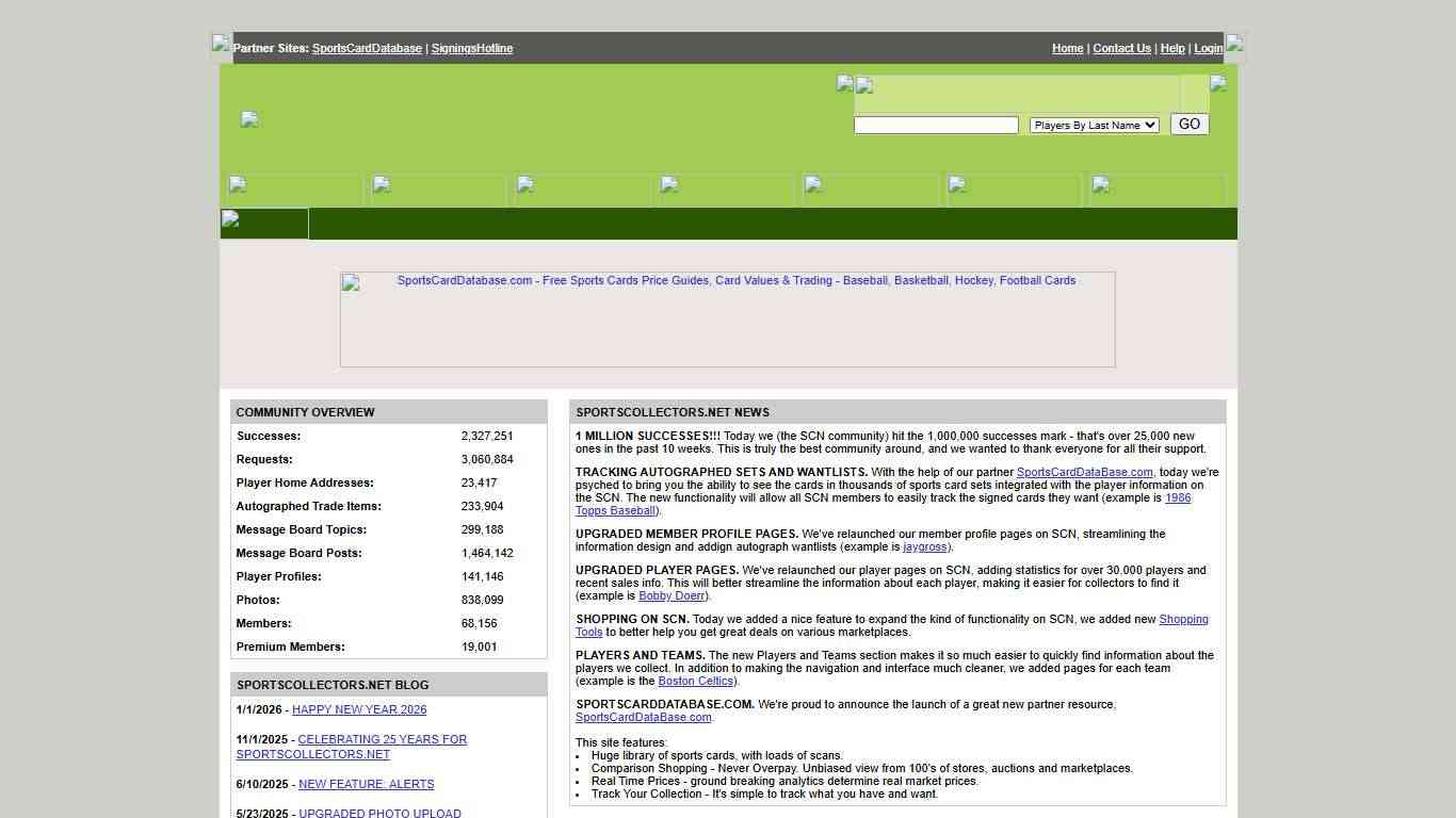 SportsCollectors.Net - Sports Autograph Resource and Community